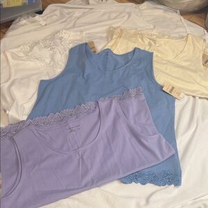 Coldwater Creek  Lace Trim tank Top XL